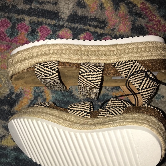 Steve Madden Kimmie Open Toe Casual Espadrille Sandals in tan and black - Picture 11 of 13